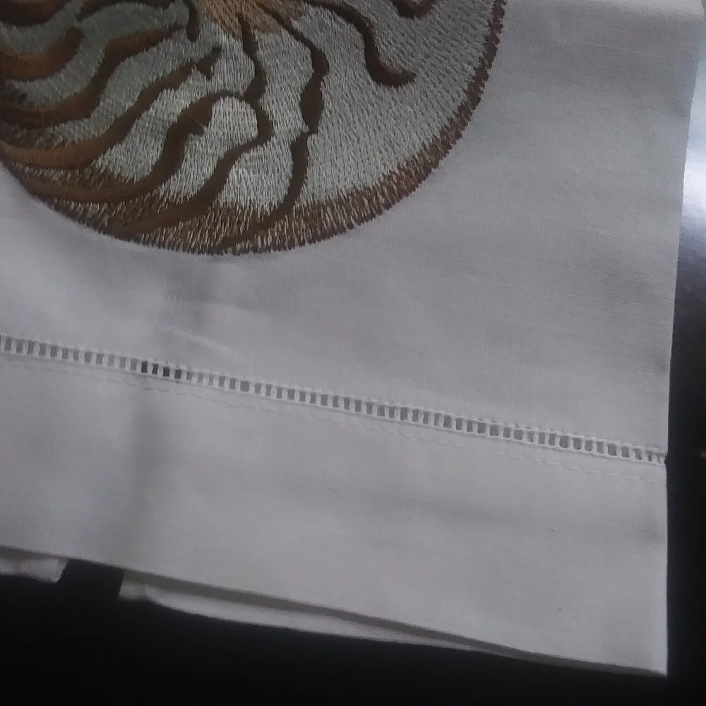 Nautilus Shell Embroidered Towel, NWT